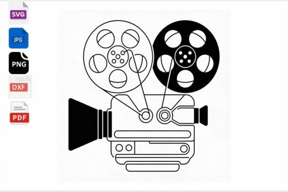 Download Vintage Film Projector Movie Camera SVG - Vintage Collection